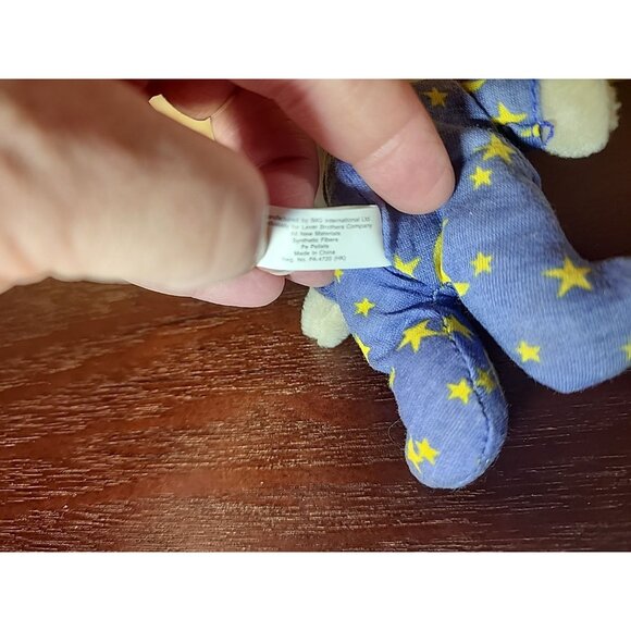 Vintage Snuggle Fabric 5" Teeny Bean Teddy Bear Plush 2001 Pajamas Oct 12 - Picture 5 of 7